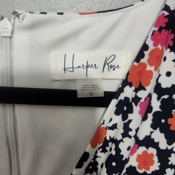 Floral V-Neck Sleeveless  Mini Dress in Pink Mix Size 10 New With Tags - Picture 5 of 8